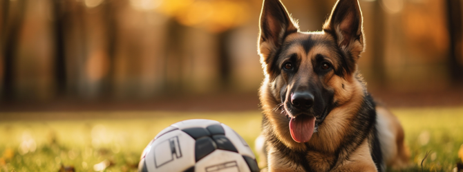 German shepherd with ball