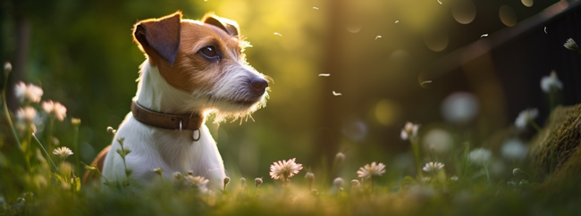 image of jack russell in garden for article on pyometra
